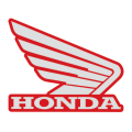 Miscellaneous Honda | Tank Sticker 133mm | Red/Silver Wing R/H